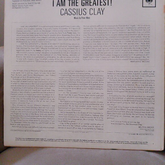 VINTAGE Cassius Clay "I Am The Greatest" RARE Promotional Album - Picture 3 of 3